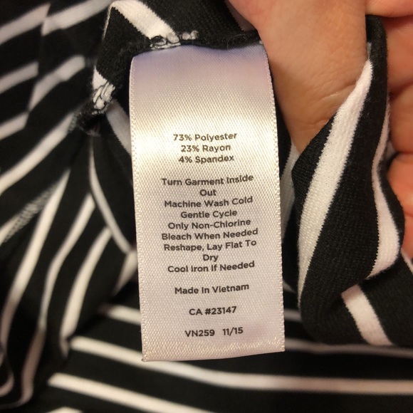 Talbots Sleeveless Black and White Striped Midi Dress - Picture 8 of 8